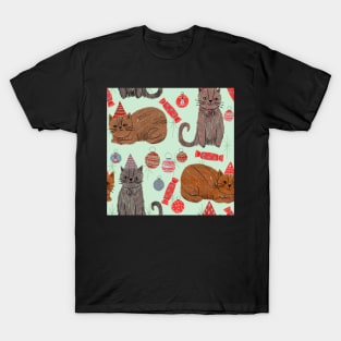 Mid-century Christmas cats T-Shirt